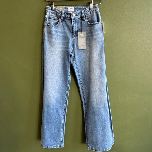 Wash Lab Pants - NWT Wash Lab‎ Poppy Relaxed Straight Leg Denim Jeans Size 26 Medium/Light Wash